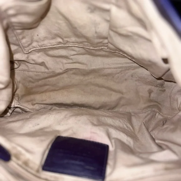 Coach Cream and Blue Shoulder Bag